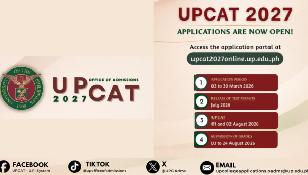 UPCAT 2027 APPLICATIONS ARE NOW OPEN for incoming new first-year students for AY 2027-2028.